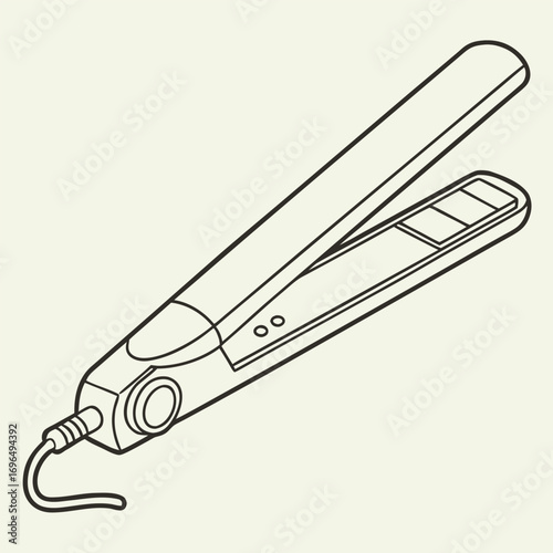 Modern hair straightener icon design for beauty and styling