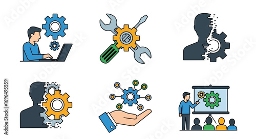 innovative digital technology development and engineering concepts illustration