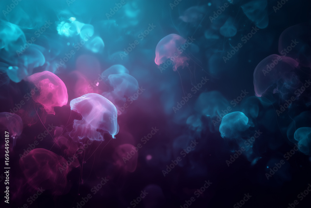 Naklejka premium Dreamy Jellyfish Glow