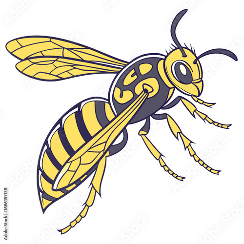 Yellow and black wasp