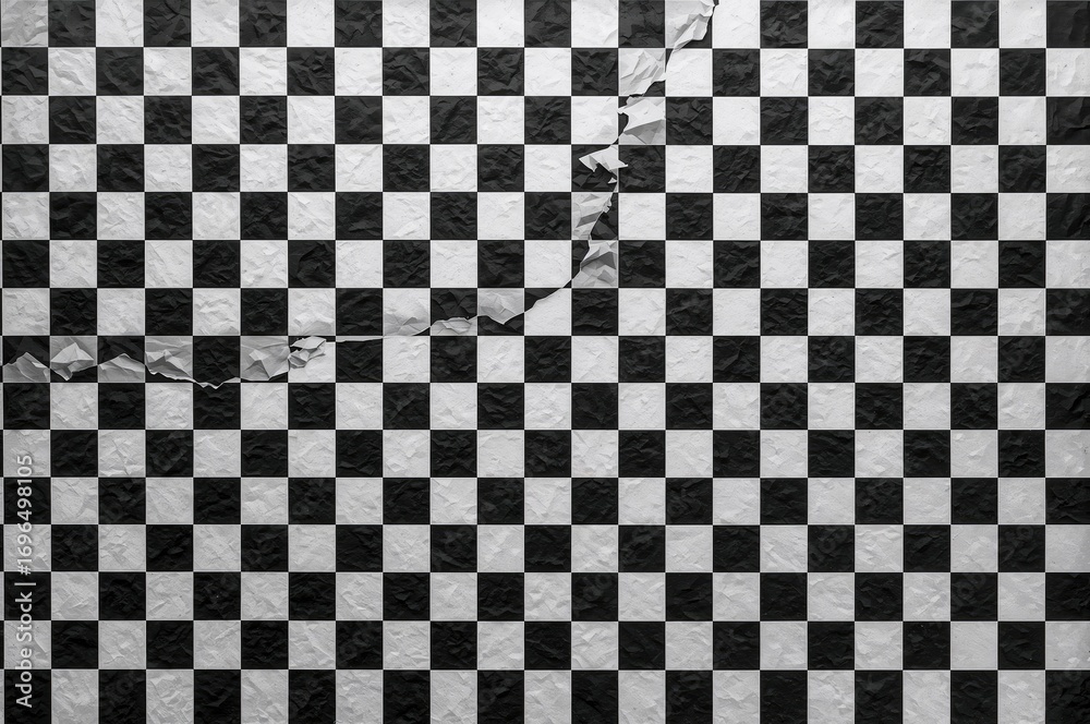 Fototapeta premium Monochrome grid patterned chessboard design