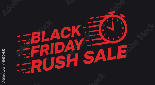Dynamic Black Friday rush advertisement emphasizing urgency and limited-time discounts