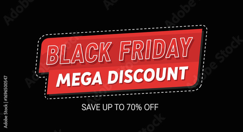 Black Friday Promotional Banner Emphasizing Mega Discounts and Savings Opportunities