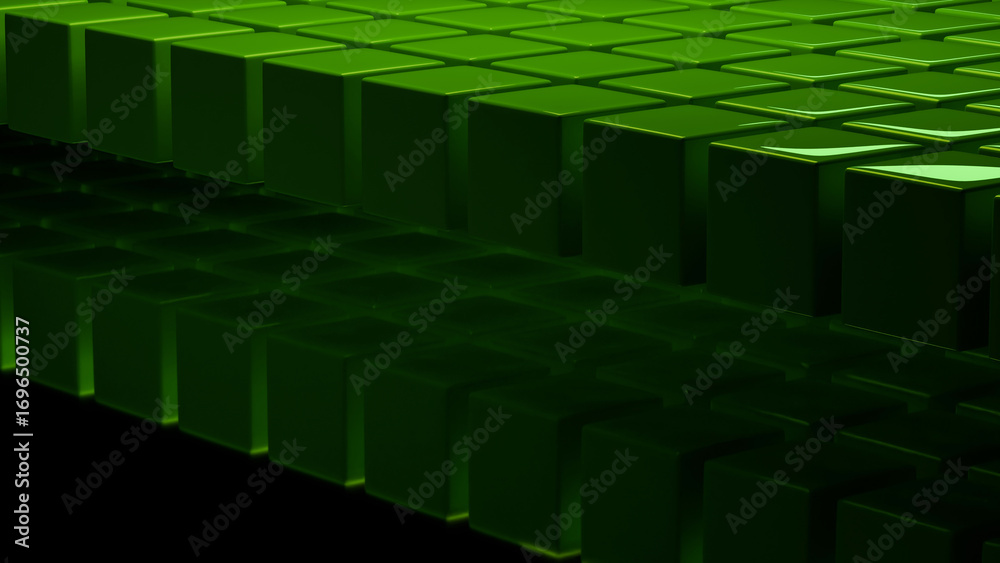 Fototapeta premium Layered geometric cubes forming futuristic stacked wall