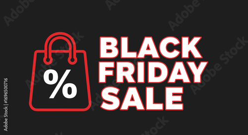Vibrant black Friday sale promotion emphasizing discounts on shopping bags with bold text and