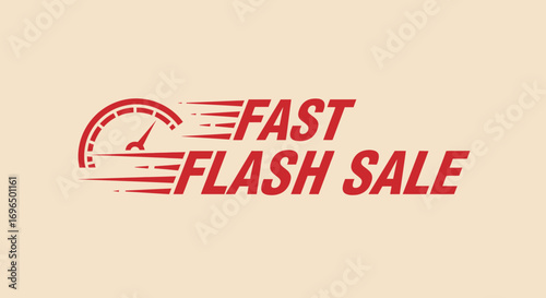 Dynamic Fast Flash Sale Announcement with Speedometer Icon for Urgent Shopping Deals