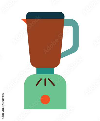 Colorful Flat Design Blender Icon for Kitchen and Food Preparation