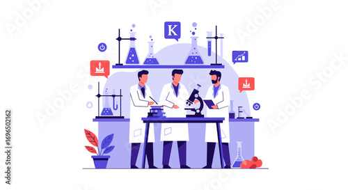 Scientists conduct important research in a modern chemistry laboratory setting