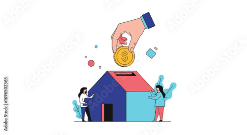 Illustrating the concept of financial contributions towards homeownership or property investment goals