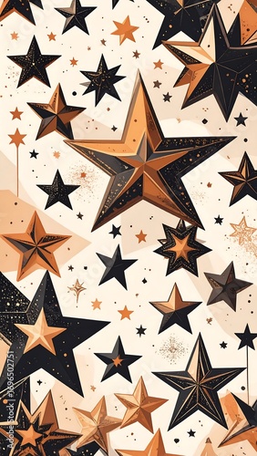Stars pattern on cream background