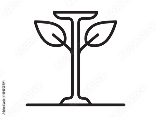 Elegant Planting Dibber Icon Collection in Bold Minimal Vector Line Artwork