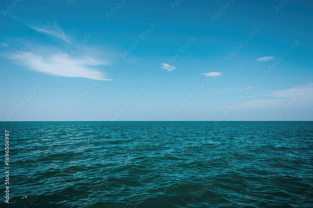 Fototapeta premium Azure Sky Over the Verdant Ocean