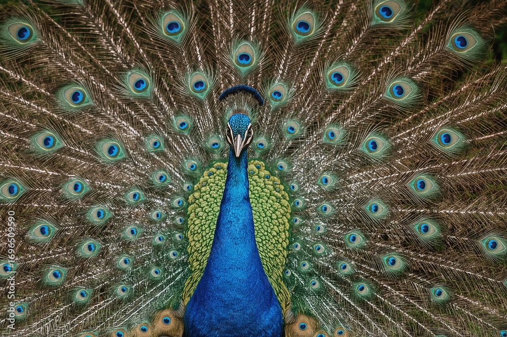 Obraz premium Handsome male bird displaying its vibrant plumage