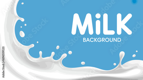 Refreshing Milk Splash Creamy White Liquid Against a Light Blue Backdrop for Healthy Dairy Concept