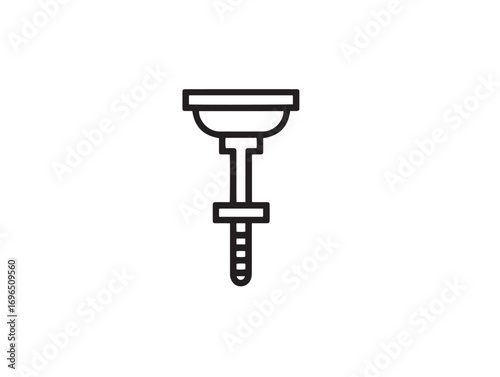 Classic Post Hole Digger Icon in Minimal Farm Tool Vector Illustration