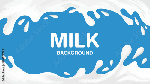 Milk Splash Background A Creamy Texture with a Blue Core - Ideal for Food Packaging and Dairy Product Advertising