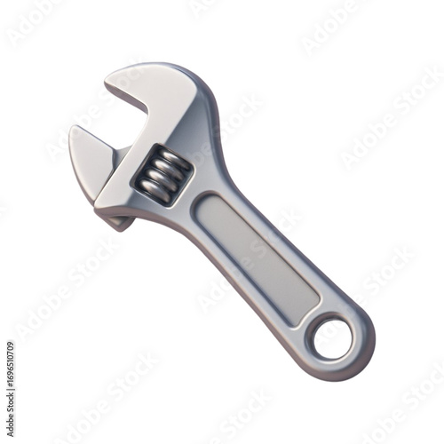 Adjustable wrench tool isolated on transparent background