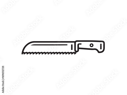 Professional Pruning Saw Gardening Icon in Sleek Minimal Vector Illustration