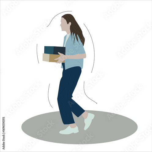 woman carrying a gift box