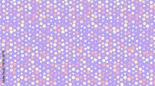 Delightful pastel dots scattered on a soft purple background.  A cheerful, playful pattern perfect for branding, websites, textiles, or packaging.