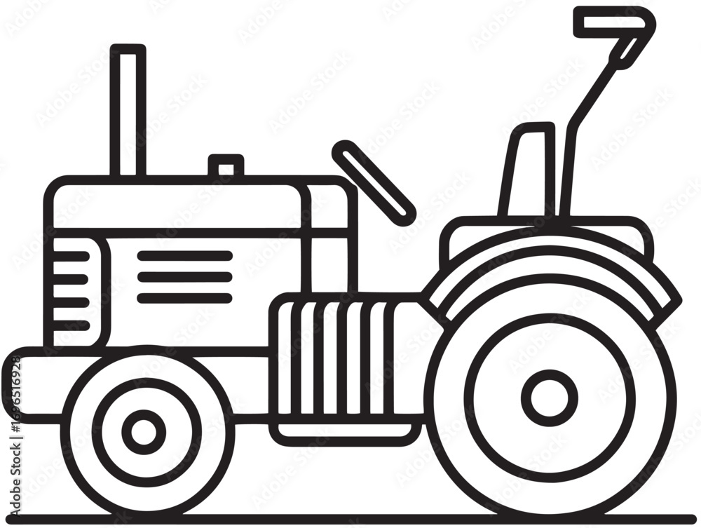 Obraz premium Classic Rototiller Equipment Icon in Sleek Minimal Clean Agricultural Vector Art