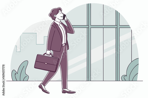 business people working, with office supplies around	
