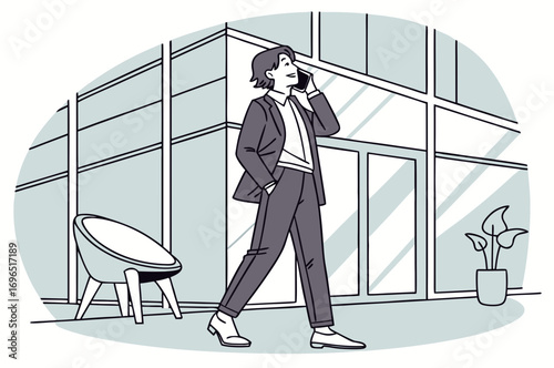 business people working, with office supplies around	
