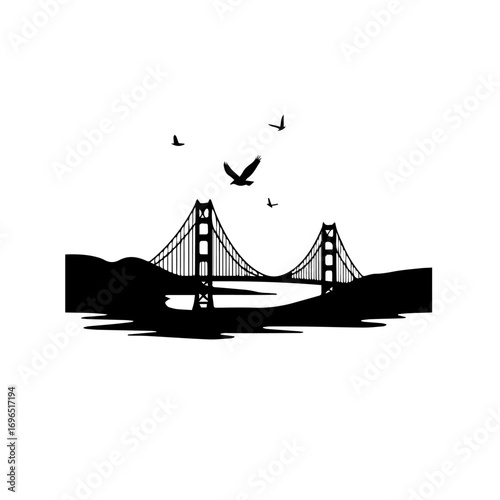bridge vector illustration, bridge, architecture, river, water, suspension, city, sky, night, san francisco, road, transportation, travel, landmark, lisbon, bay, sea, gate, portugal, structure, cable,