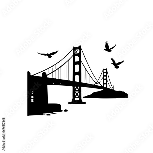 bridge vector illustration, bridge, architecture, river, water, suspension, city, sky, night, san francisco, road, transportation, travel, landmark, lisbon, bay, sea, gate, portugal, structure, cable,