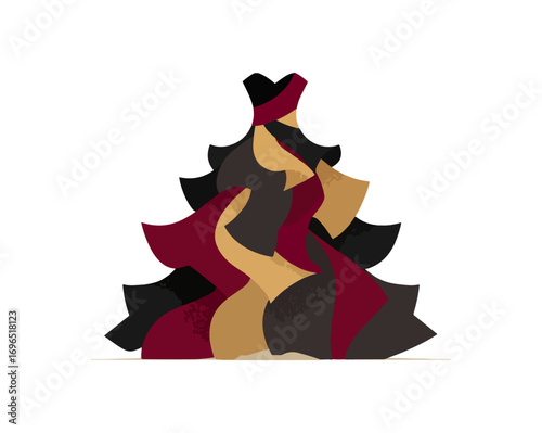 Abstract design with red and gold elements