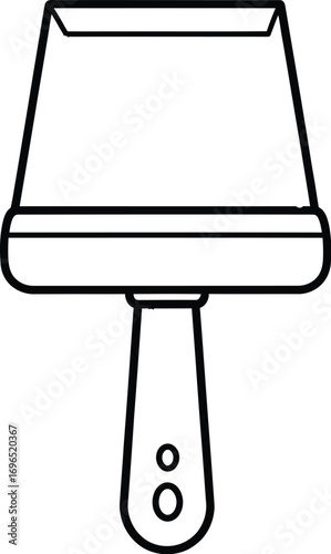 Simple line art illustration of a putty knife tool for home improvement and DIY projects.