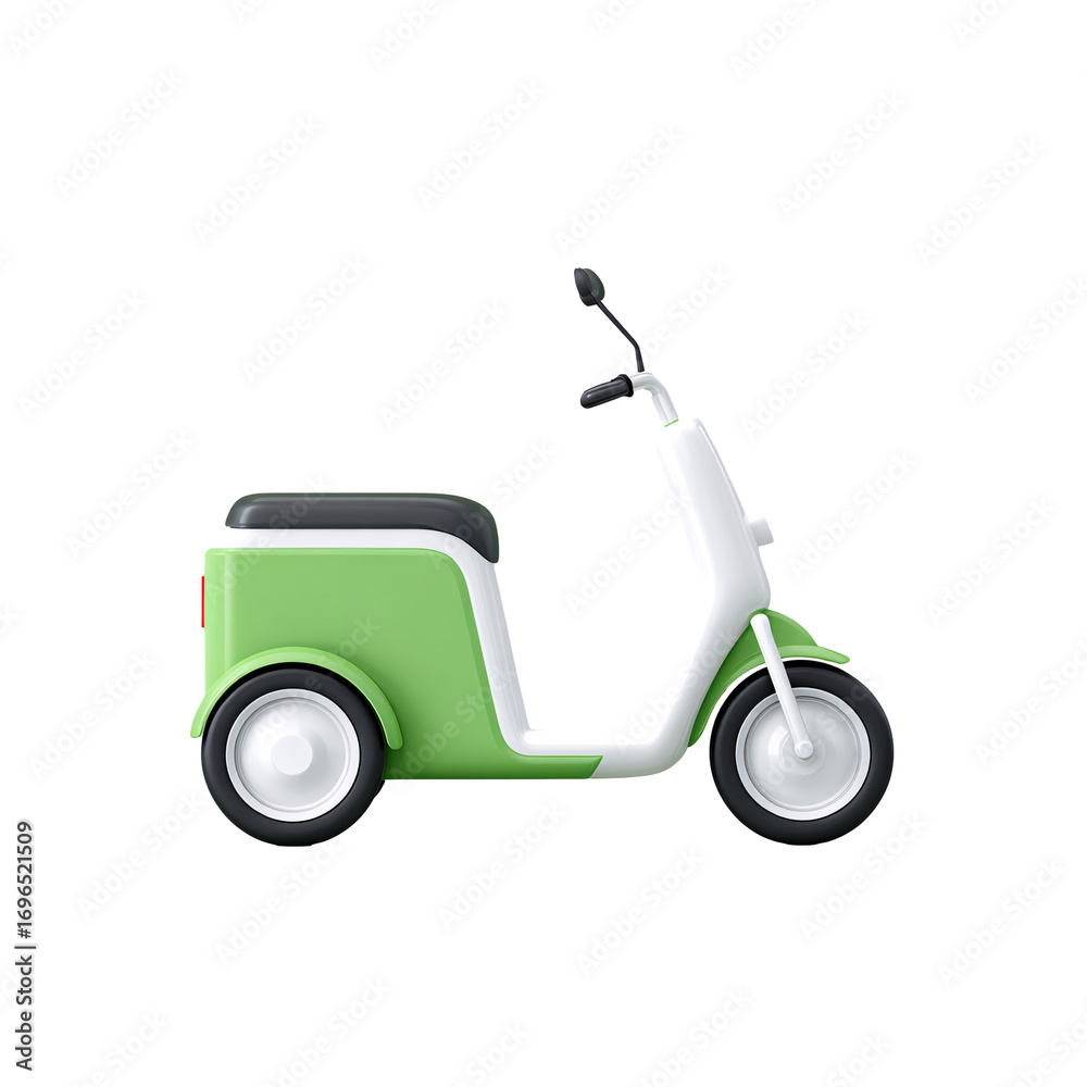 Fototapeta premium Isolated pedicab icon on a transparent vibrant green design digital illustration