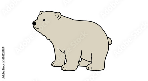 Illustration of arctic animal polar character cute cartoon wildlife mammal ice bear drawing design clip art on transparent background