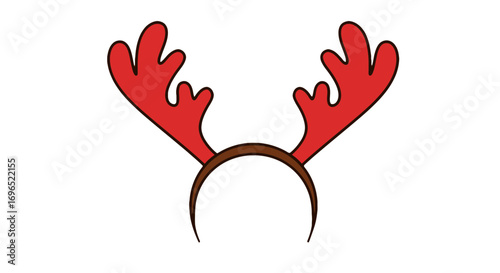 Festive reindeer antlers headband holiday costume party christmas celebration accessory headwear design on transparent background