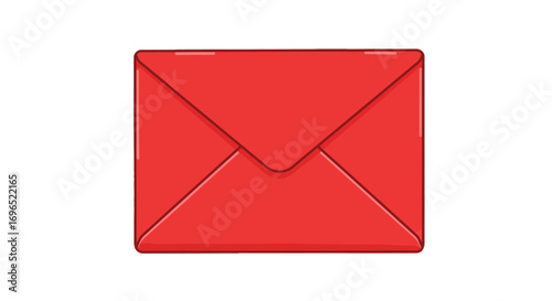 Red envelope mail communication message email correspondence letter post sending receiving notification on transparent background