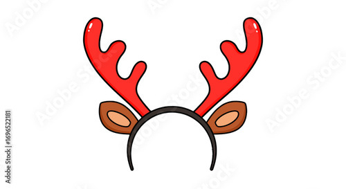 Festive reindeer antlers headband holiday party costume accessory christmas celebration season design element on transparent background