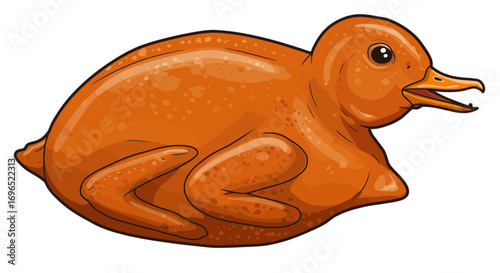 Roasted fowl duck poultry cooked bird food dinner thanksgiving holiday delicious cuisine tasty meal on transparent background