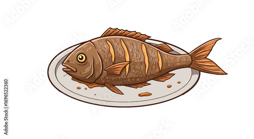 Delicious seafood dish grilled sea animal on plate gourmet cuisine culinary art fresh catch seafood delight on transparent background