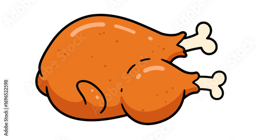 Roasted chicken poultry food dinner lunch cooked fowl delicious tasty meal holiday thanksgiving feast on transparent background