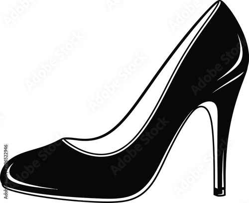 Elegant black high heel shoe, a symbol of fashion and feminine style