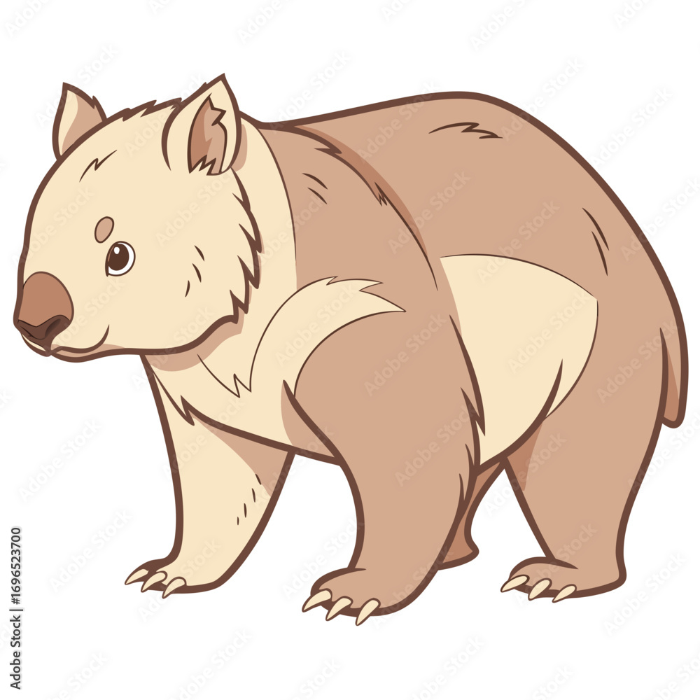 Fototapeta premium Cute cartoon wombat