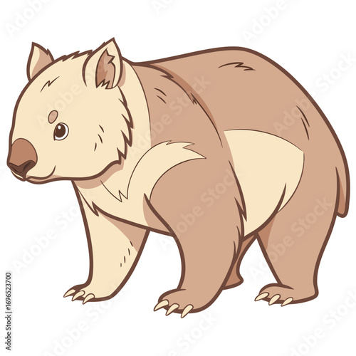 Cute cartoon wombat
