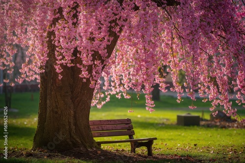 Blooming Judas tree in early spring