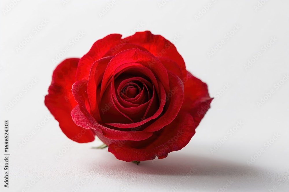 Fototapeta premium Close-up of a red rose against a white background