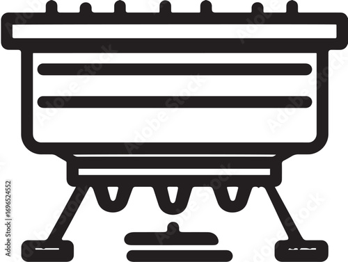 Professional Seed Drill Box Icon with Clean Minimal Agricultural Vector Artwork
