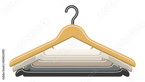 Clothes hangers stacked