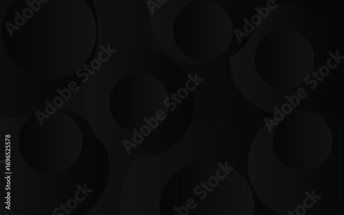 Abstract geometric background with abstract night black circles- Vector banner design-Creative black background-3d circular shape elegant background