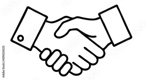 Business handshake simple black and white vector icon