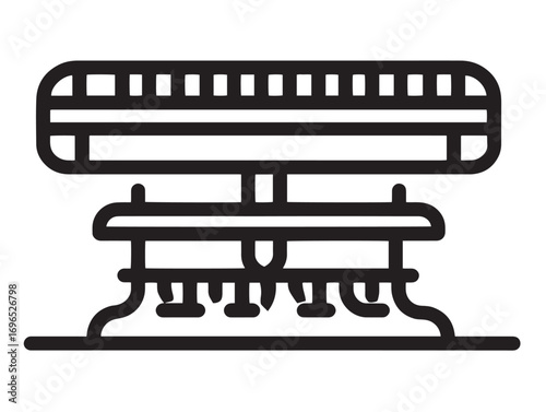Stylish Seed Drill Frame Icon with Precision Farming Vector Illustration
