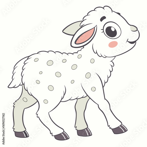 Cute cartoon lamb with spots